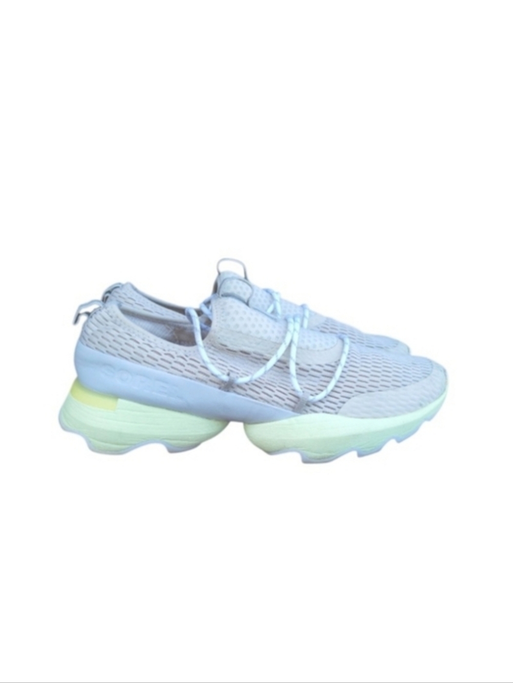 Sorel Kinetic Impact Athletic Run Walk Tennis Shoe Sneaker Cream Stone Women 10